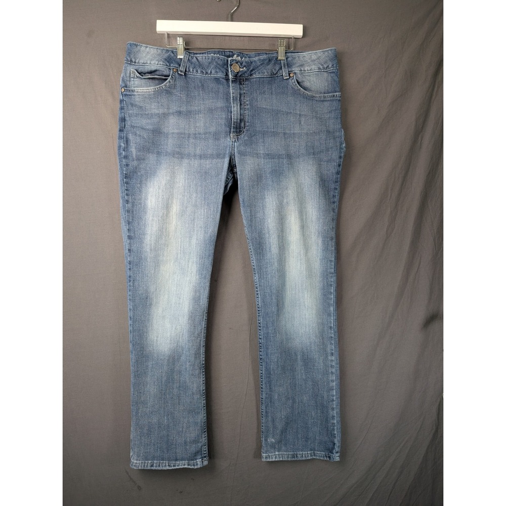 Wrangler Straight Leg Jeans 19x32 Blue Denim  Mid Rise Stretch